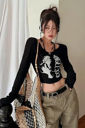 Stylish Work Outfits, Outfit Summer Ideas Y2K Grunge Angel 333 Top