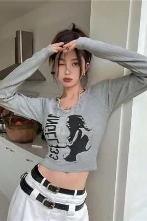 Stylish Work Outfits, Outfit Summer Ideas Y2K Grunge Angel 333 Top