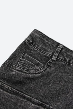 Stylish Work Outfits, Outfit Summer Ideas Y2K Grunge Denim Top & Skirt Two Piece Set