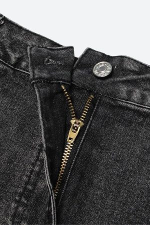 Stylish Work Outfits, Outfit Summer Ideas Y2K Grunge Denim Top & Skirt Two Piece Set