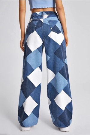 Stylish Work Outfits, Outfit Summer Ideas Y2K Harlequin Wide Leg Jeans