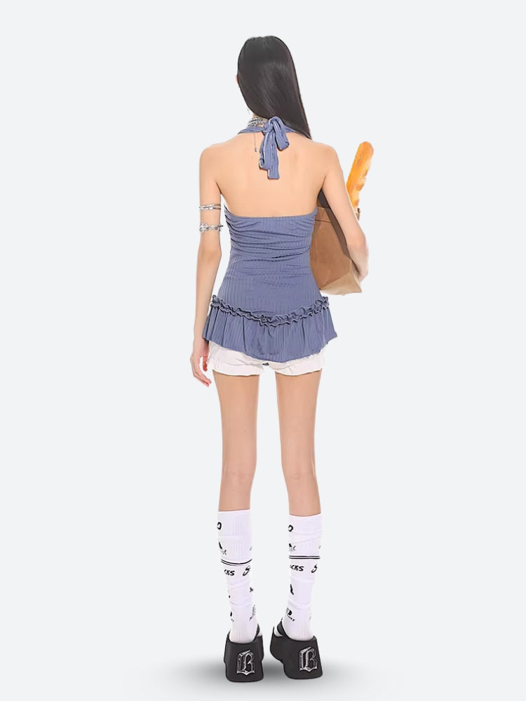 Stylish Work Outfits, Outfit Summer Ideas Y2K Mini Dress & Shorts Two Piece Set Stylish Work Outfits, Outfit Summer Ideas Y2K Mini Dress & Shorts Two Piece Set