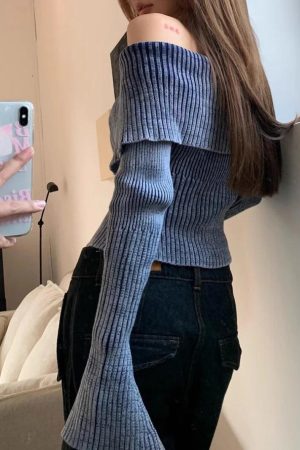 Stylish Work Outfits, Outfit Summer Ideas Y2K Off Shoulder Cardigan