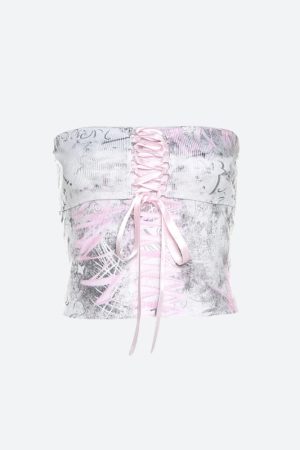 Stylish Work Outfits, Outfit Summer Ideas Y2K Ribbon Tube Top