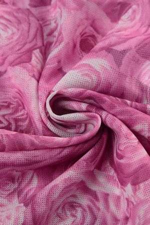 Stylish Work Outfits, Outfit Summer Ideas Y2K Rose Mesh Top