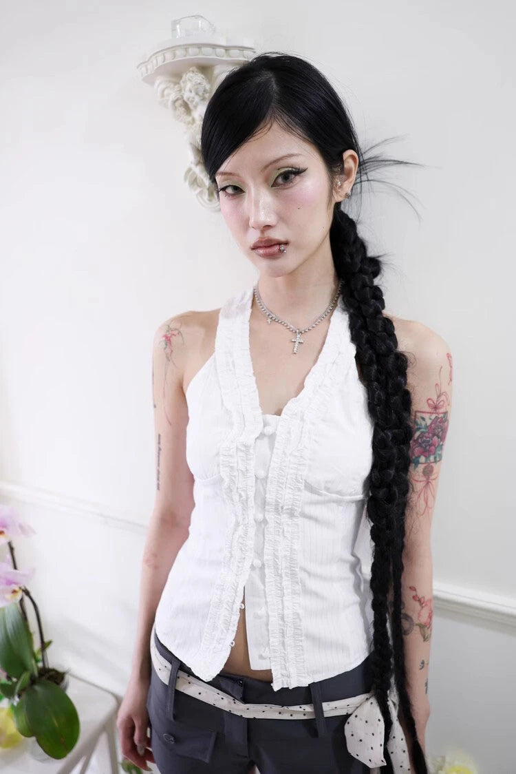 Stylish Work Outfits, Outfit Summer Ideas Y2K Ruffle Top