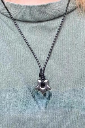 Stylish Work Outfits, Outfit Summer Ideas Y2K Star Cord Necklace