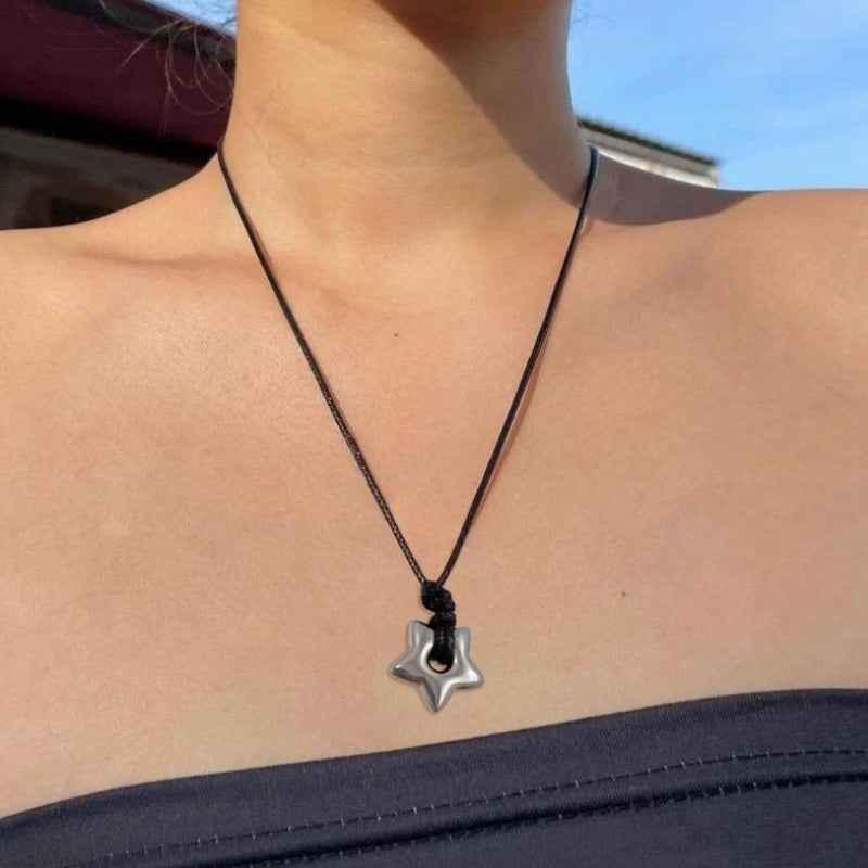 Stylish Work Outfits, Outfit Summer Ideas Y2K Star Cord Necklace