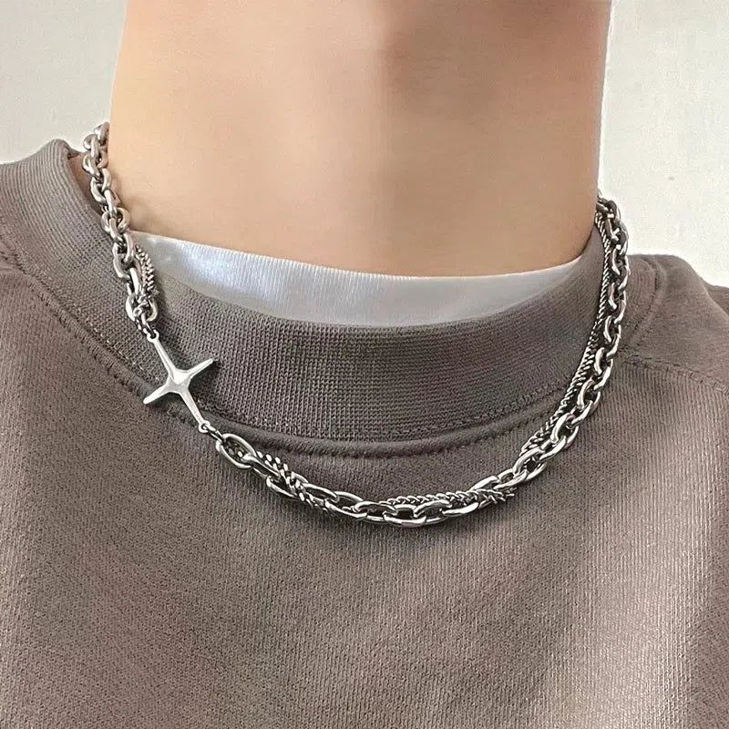 Stylish Work Outfits, Outfit Summer Ideas Y2K Star Double Chain Necklace Stylish Work Outfits, Outfit Summer Ideas Y2K Star Double Chain Necklace
