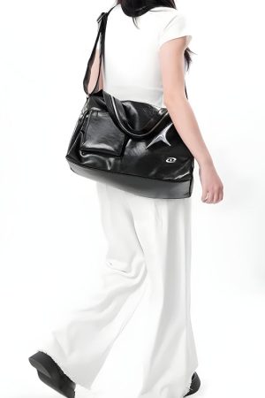 Stylish Work Outfits, Outfit Summer Ideas Y2K Star Faux Leather Bag