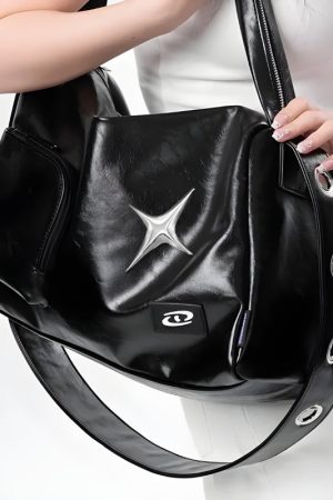 Stylish Work Outfits, Outfit Summer Ideas Y2K Star Faux Leather Bag