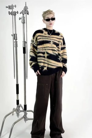 Stylish Work Outfits, Outfit Summer Ideas Y2K Star Fluffy Sweater