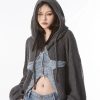 Stylish Work Outfits, Outfit Summer Ideas Y2K Star Hooded Cardigan