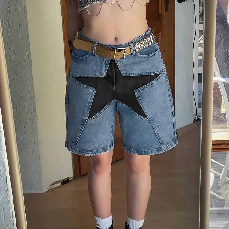 Stylish Work Outfits, Outfit Summer Ideas Y2K Star Jean Shorts