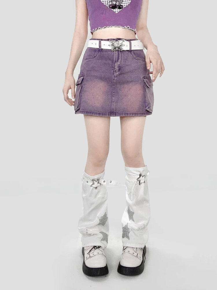 Stylish Work Outfits, Outfit Summer Ideas Y2K Star Patch Belted Leg Warmers Stylish Work Outfits, Outfit Summer Ideas Y2K Star Patch Belted Leg Warmers