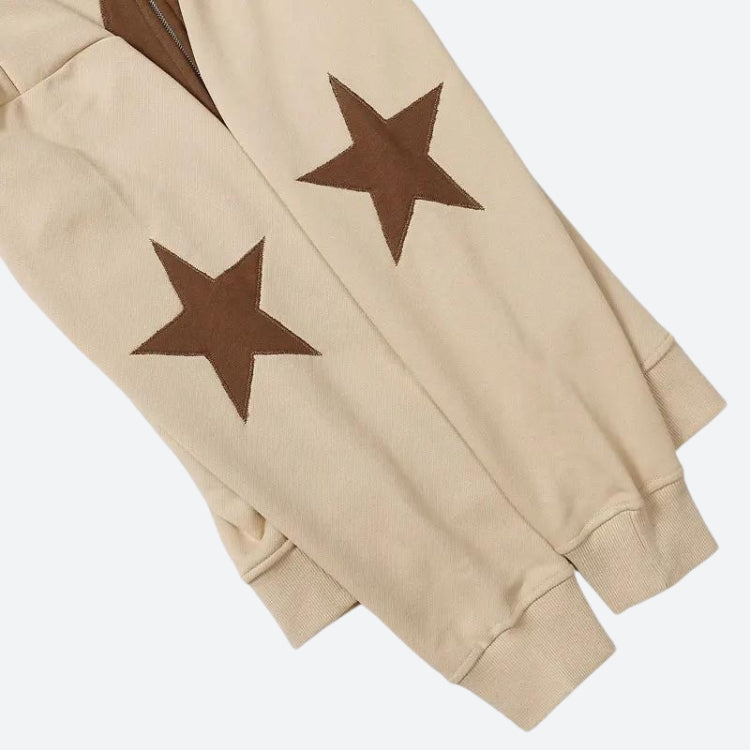 Stylish Work Outfits, Outfit Summer Ideas Y2K Star Patch Zip-Up Hoodie Stylish Work Outfits, Outfit Summer Ideas Y2K Star Patch Zip-Up Hoodie
