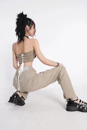 Stylish Work Outfits, Outfit Summer Ideas Y2K Star Pockets High Waist Jeans