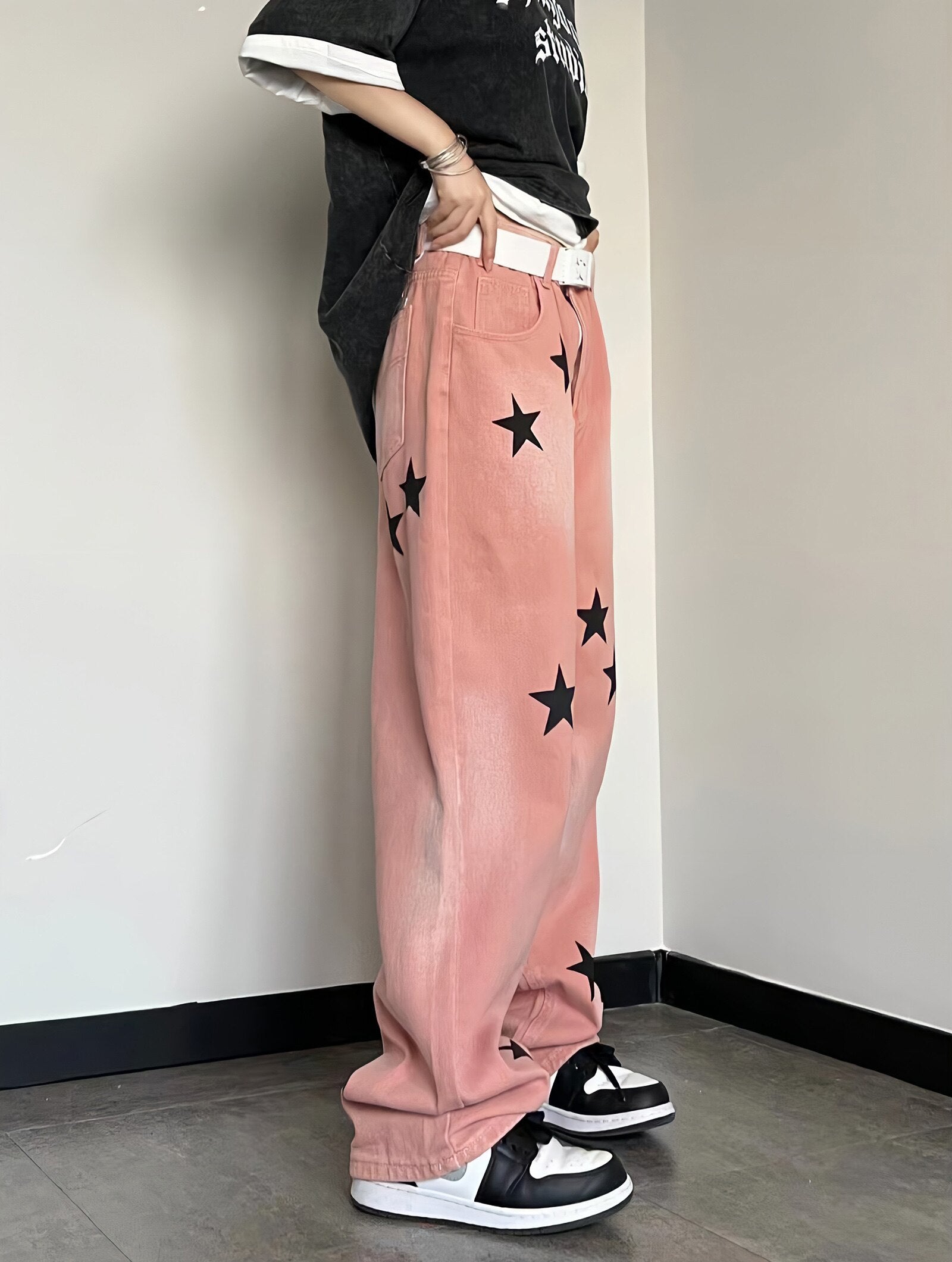 Stylish Work Outfits, Outfit Summer Ideas Y2K Star Printed Jeans Stylish Work Outfits, Outfit Summer Ideas Y2K Star Printed Jeans