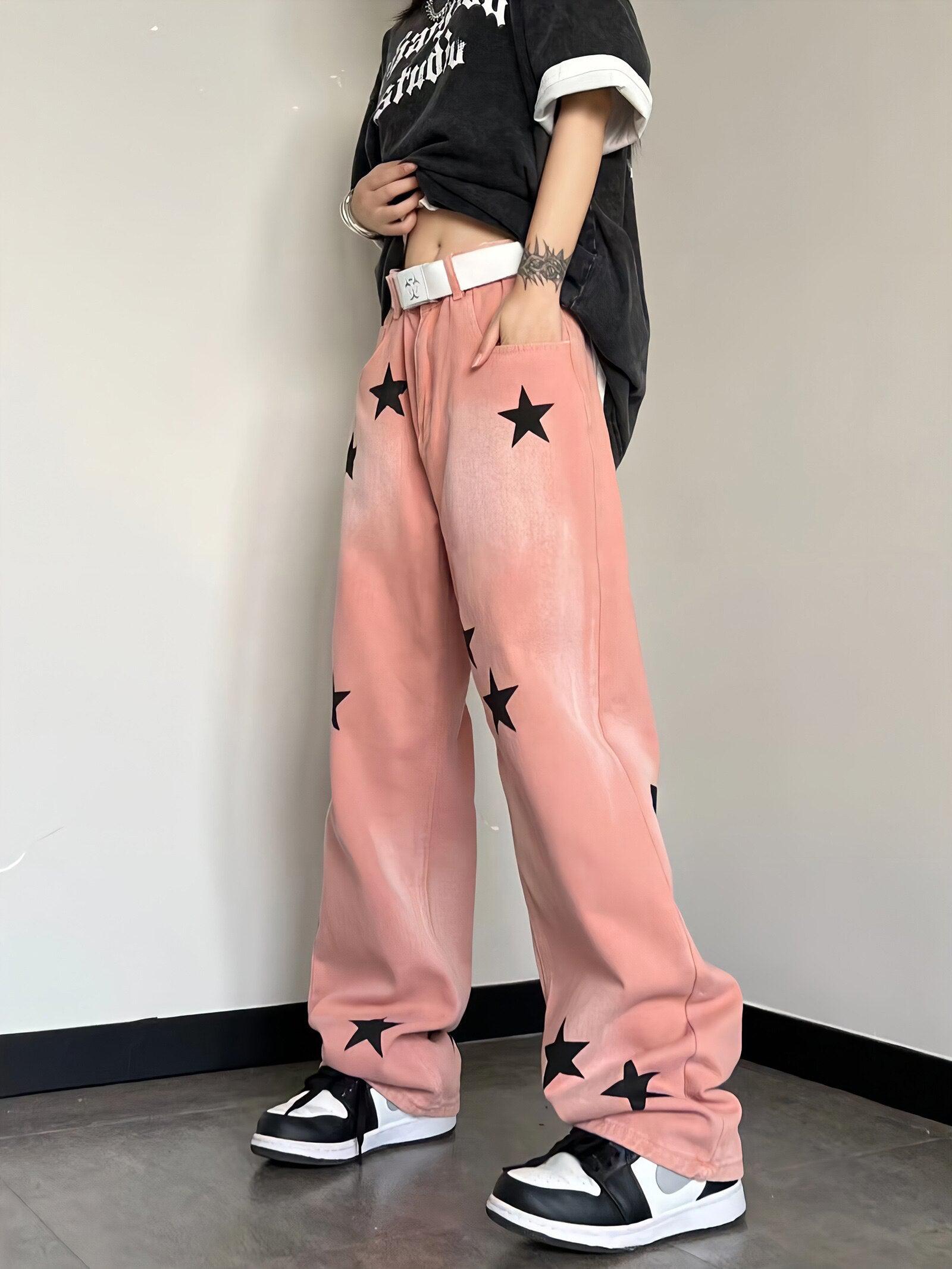 Stylish Work Outfits, Outfit Summer Ideas Y2K Star Printed Jeans