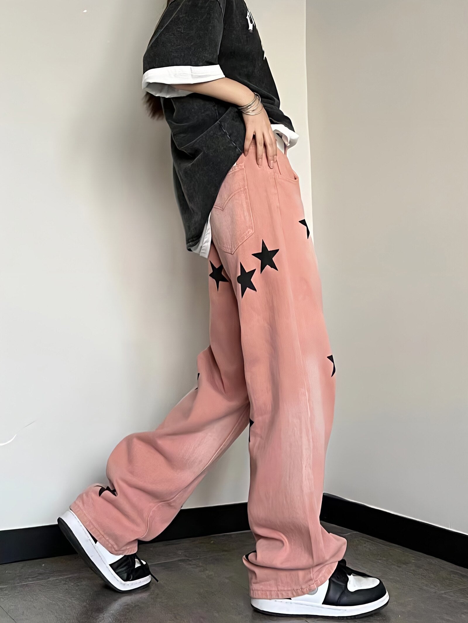 Stylish Work Outfits, Outfit Summer Ideas Y2K Star Printed Jeans Stylish Work Outfits, Outfit Summer Ideas Y2K Star Printed Jeans