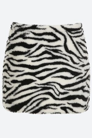 Stylish Work Outfits, Outfit Summer Ideas Zebra Fluffy Mini Skirt