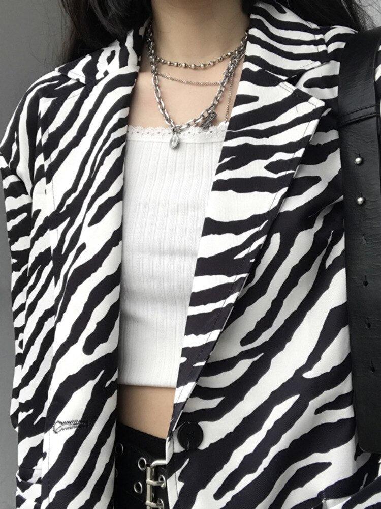 Stylish Work Outfits, Outfit Summer Ideas Zebra Print Long Blazer Stylish Work Outfits, Outfit Summer Ideas Zebra Print Long Blazer