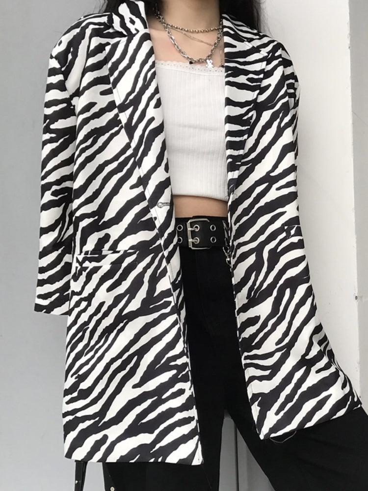 Stylish Work Outfits, Outfit Summer Ideas Zebra Print Long Blazer Stylish Work Outfits, Outfit Summer Ideas Zebra Print Long Blazer