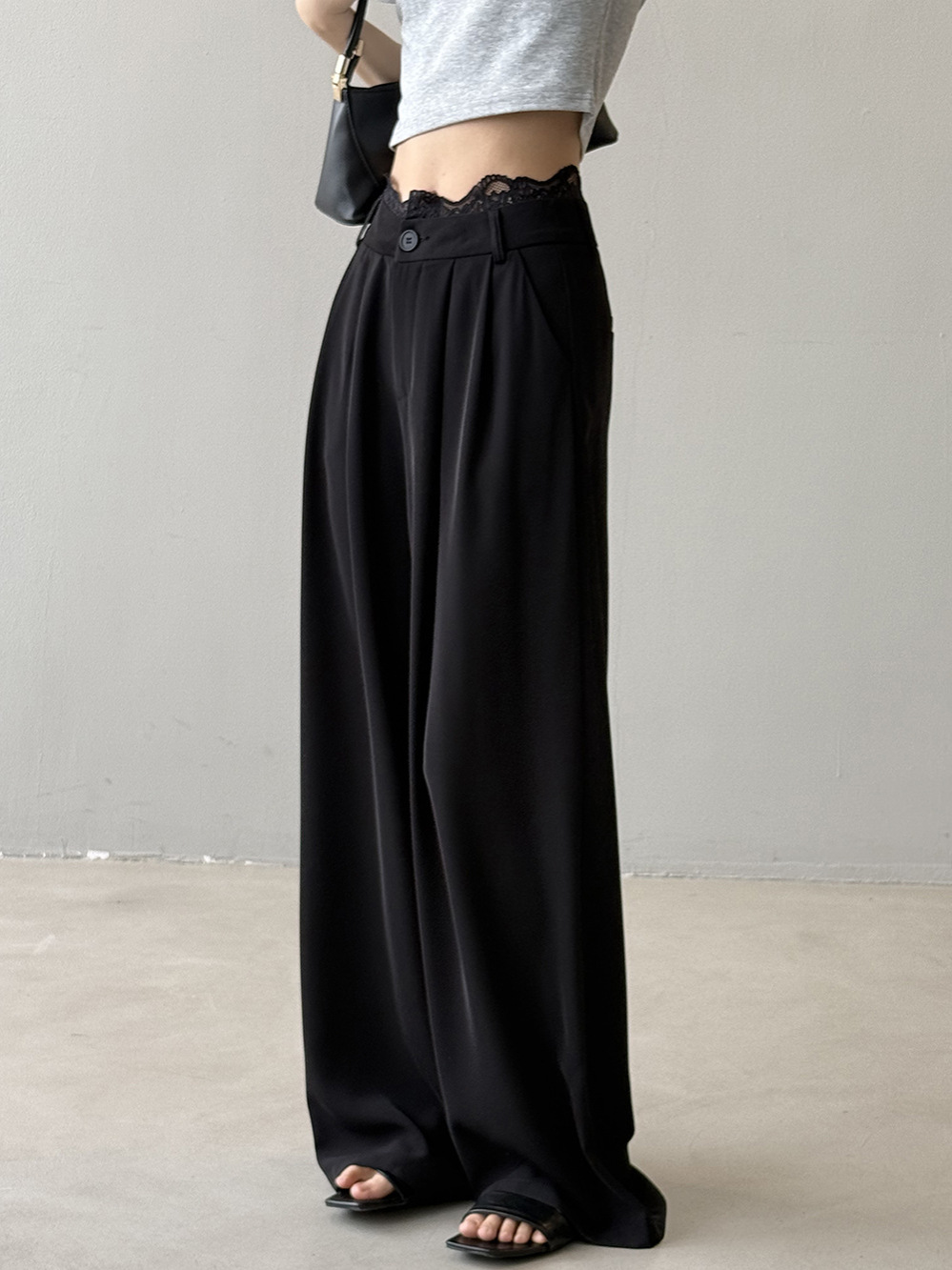 Summer 2025 Wide-Leg Lace Pants for Women - Cool Feeling, Thin Relaxed Floor-Length Casual Trousers