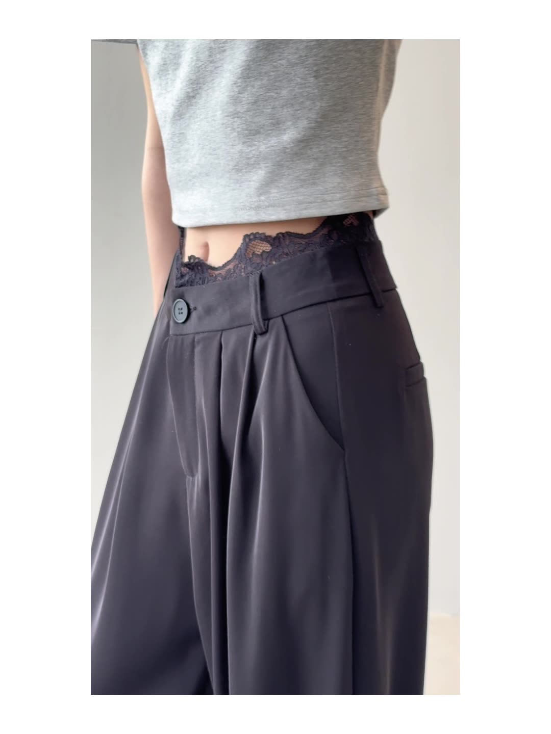 Summer 2025 Wide-Leg Lace Pants for Women - Cool Feeling, Thin Relaxed Floor-Length Casual Trousers