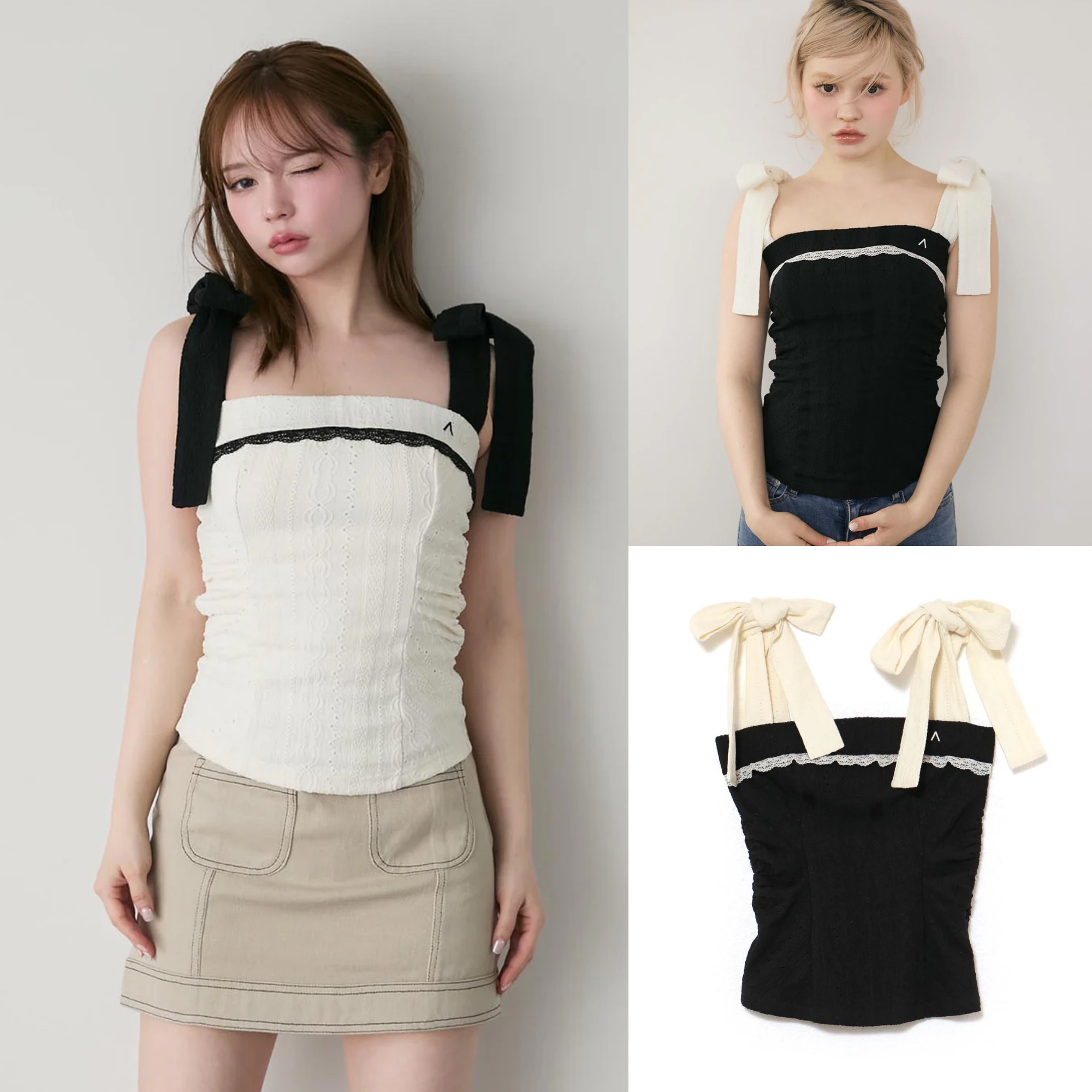 Summer and Mary Japanese Lace Trim Bow Tie Strap Camisole Top - Niche Design for Stylish Summer Looks Summer and Mary Japanese Lace Trim Bow Tie Strap Camisole Top - Niche Design for Stylish Summer Looks