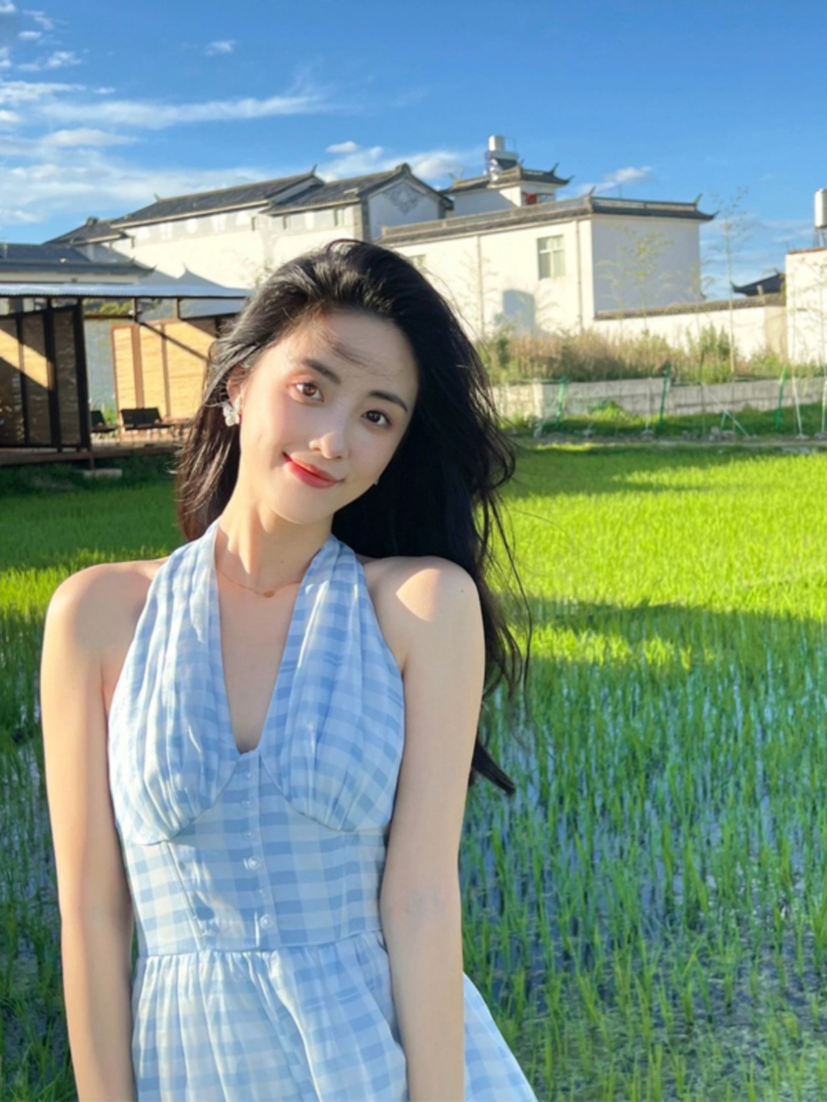 Summer Halter Dress for Women - Beach Skirt Travel Outfit, Dali Erhai Lake Seaside Vacation Wear Summer Halter Dress for Women - Beach Skirt Travel Outfit, Dali Erhai Lake Seaside Vacation Wear