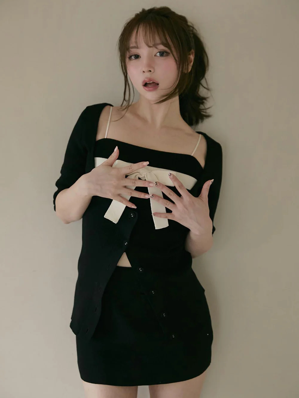 Summer Japanese Sweet Waist-Cinching Knitted Cardigan & Bodycon Skirt Set - Trendy Matching Outfit for Y2K & Korean Style Fashion Summer Japanese Sweet Waist-Cinching Knitted Cardigan & Bodycon Skirt Set - Trendy Matching Outfit for Y2K & Korean Style Fashion