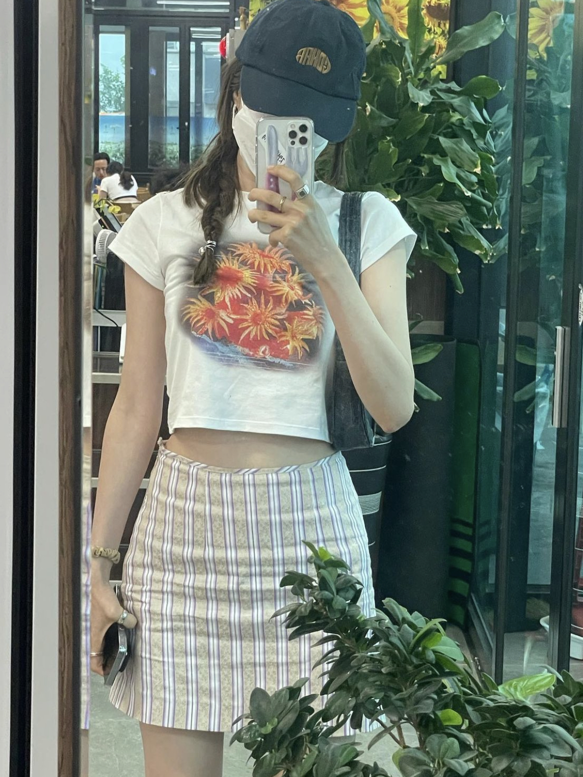 Summer Minimalist Retro Jacquard Textured Purple Slimming Striped Mini Skirt - Y2K Fashion Trend