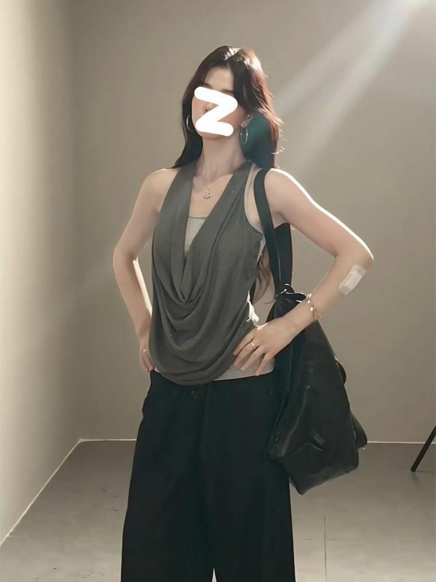 Summer Sexy Off-Shoulder Halter Tank Top for Women - Casual Slim Fit Sleeveless Inner Top for Y2K and 90s Style Summer Sexy Off-Shoulder Halter Tank Top for Women - Casual Slim Fit Sleeveless Inner Top for Y2K and 90s Style