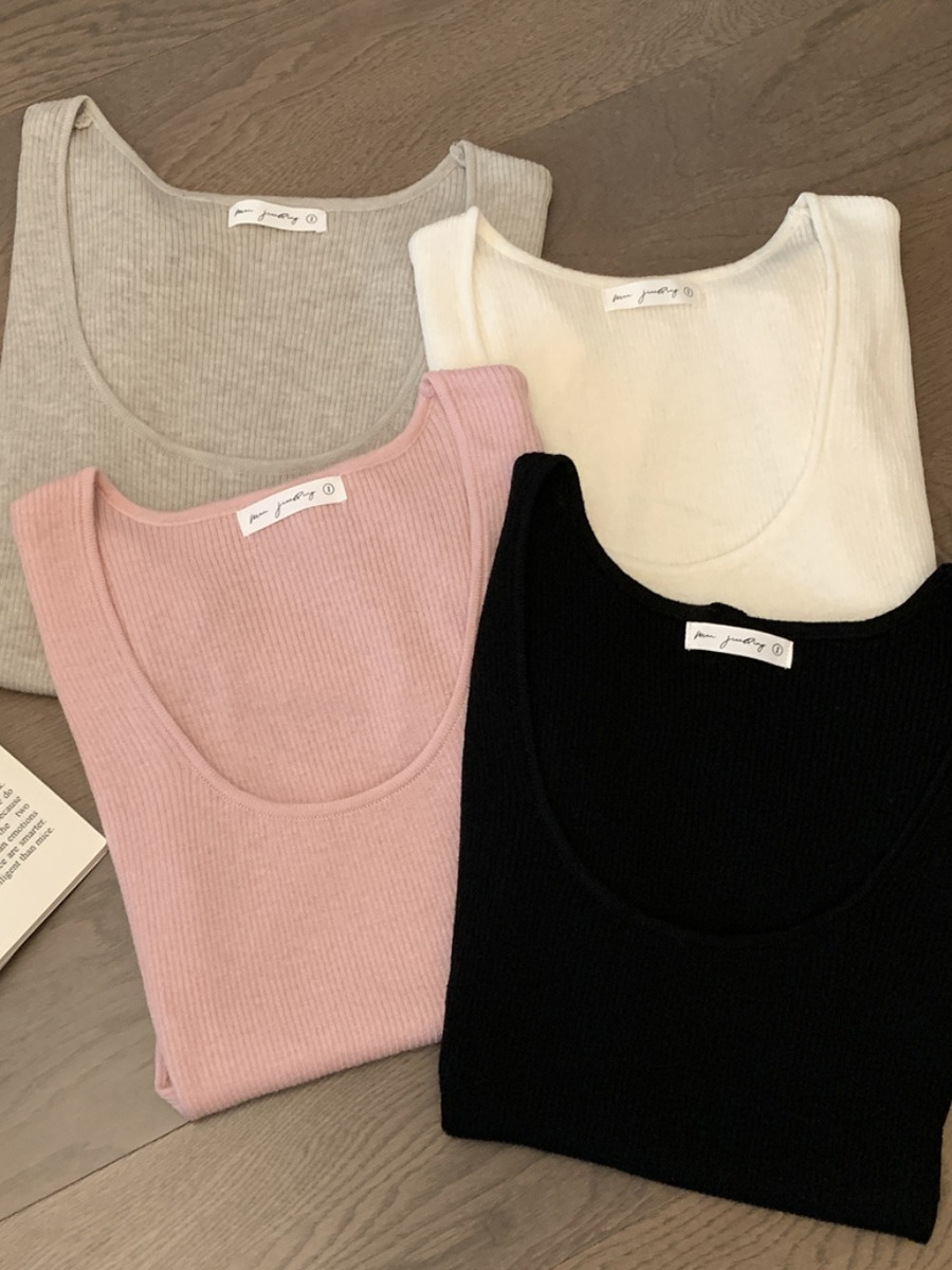 Summer Thin Ice Silk Big U-Neck Short-Sleeve Knitted Top – Unique Women's Fashion for Warm Weather Summer Thin Ice Silk Big U-Neck Short-Sleeve Knitted Top – Unique Women's Fashion for Warm Weather