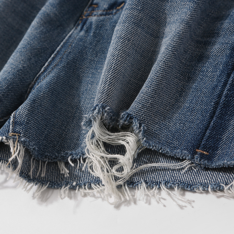 Summer Women's Casual Distressed Ripped Frayed Denim Shorts - Trendy Water-Washed European Style Summer Women's Casual Distressed Ripped Frayed Denim Shorts - Trendy Water-Washed European Style