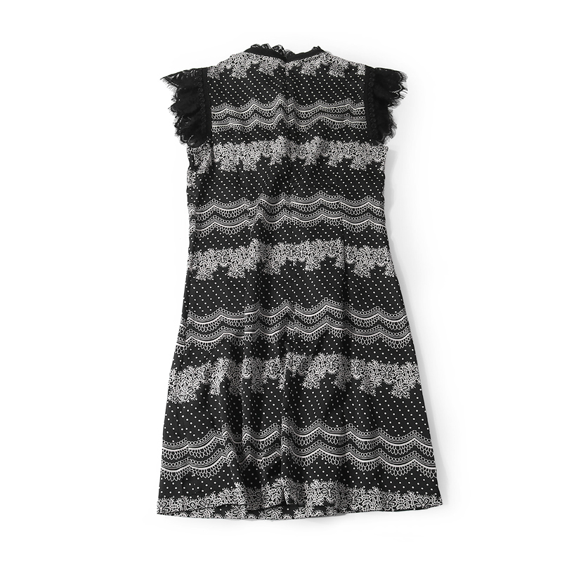 Summer Women's Elegant Stand Collar Lace Dress with Beaded Details - Fantasy Europe Station Style Summer Women's Elegant Stand Collar Lace Dress with Beaded Details - Fantasy Europe Station Style