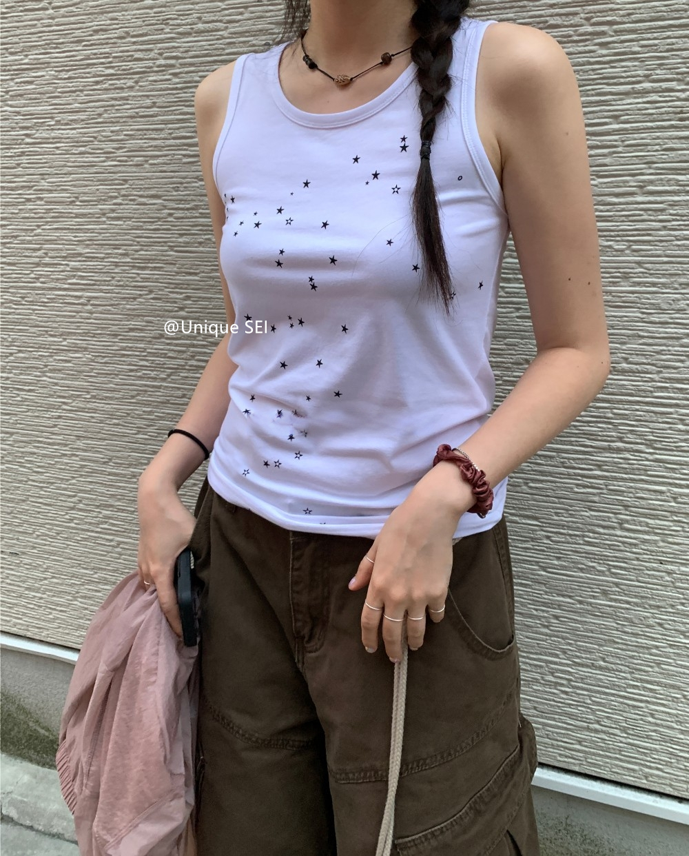 Summer Y2K Korean Style Star Dot Print Slim-Fit Casual Vest Top for Versatile Street Fashion Summer Y2K Korean Style Star Dot Print Slim-Fit Casual Vest Top for Versatile Street Fashion