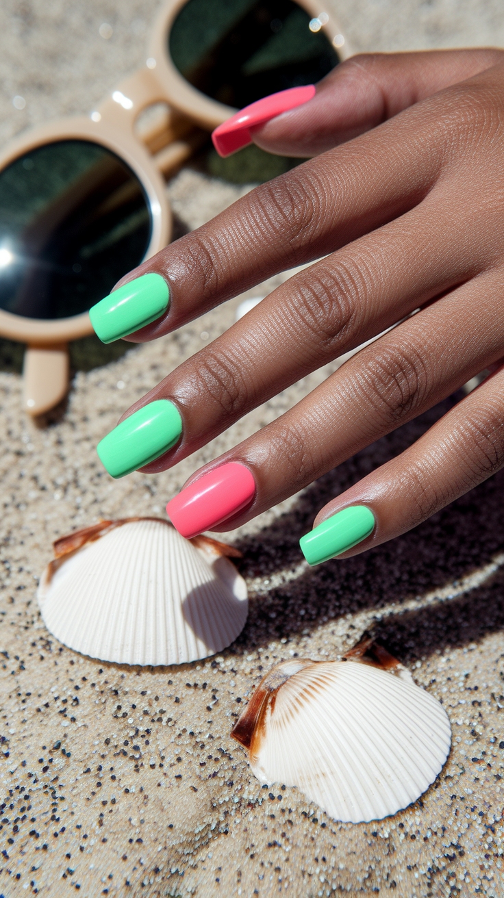 summer nail inspo square outfit idea