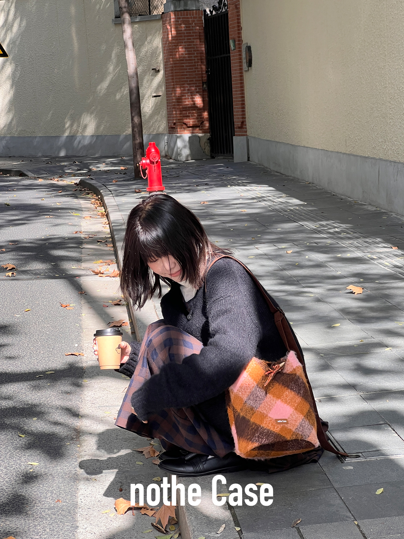 Sunset Orange High-Quality Woolen Plaid Large Capacity Crossbody Tote Bag - Stylish Commuter Bucket Bag for Everyday Use Sunset Orange High-Quality Woolen Plaid Large Capacity Crossbody Tote Bag - Stylish Commuter Bucket Bag for Everyday Use