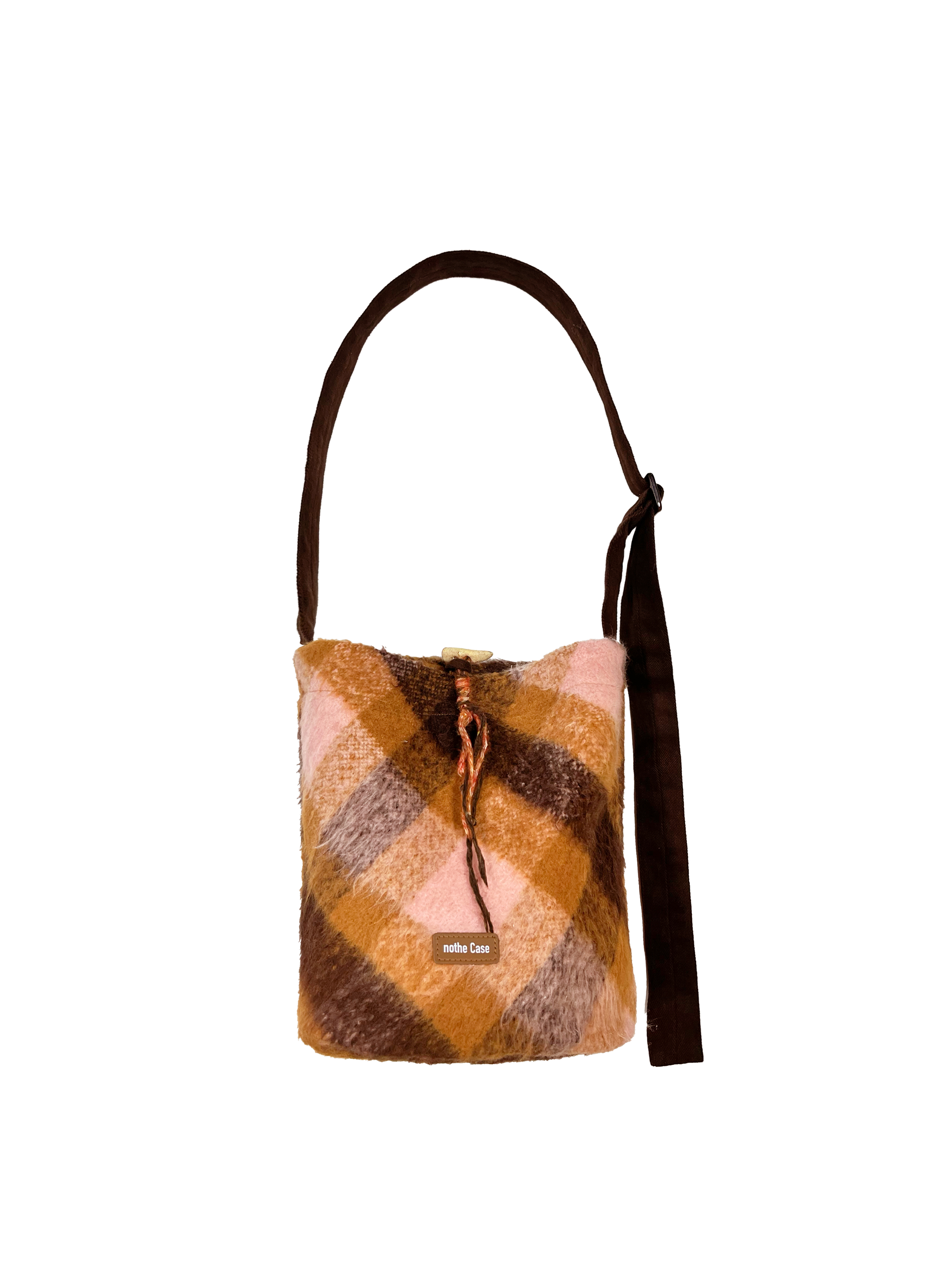 Sunset Orange High-Quality Woolen Plaid Large Capacity Crossbody Tote Bag - Stylish Commuter Bucket Bag for Everyday Use Sunset Orange High-Quality Woolen Plaid Large Capacity Crossbody Tote Bag - Stylish Commuter Bucket Bag for Everyday Use