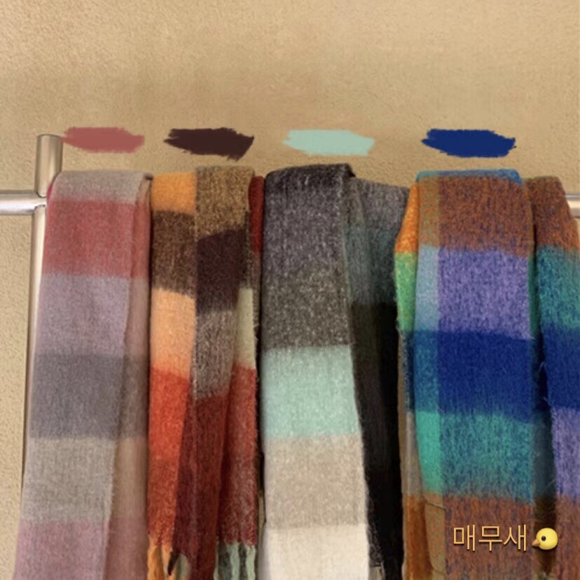 Super Large Tropical Fruit Color Chunky Scarf in Imitation Wool – Trendy Korean Style Accessory for Fall and Winter Super Large Tropical Fruit Color Chunky Scarf in Imitation Wool – Trendy Korean Style Accessory for Fall and Winter