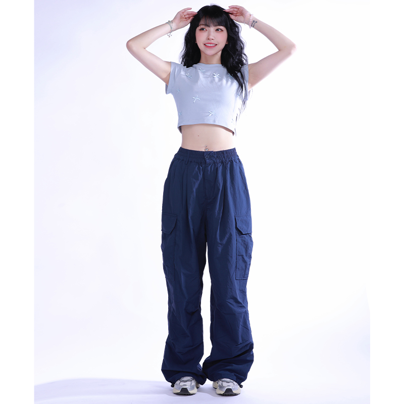 Sweet and Spicy Girl Bow Short Sleeve Crop Top T-shirt - Summer Fashion Essential, Cute Round Neck Style, Trendy Y2K Look Sweet and Spicy Girl Bow Short Sleeve Crop Top T-shirt - Summer Fashion Essential, Cute Round Neck Style, Trendy Y2K Look