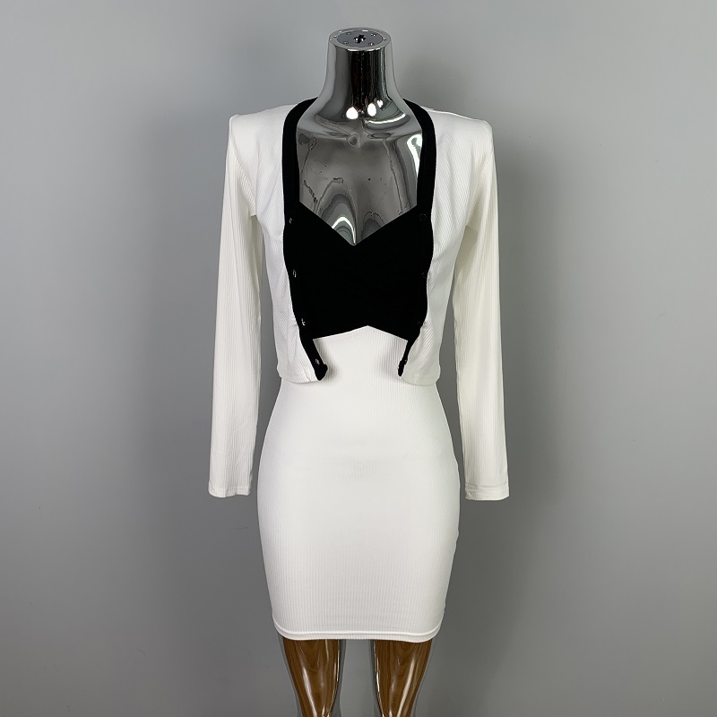 Sweet and Spicy Girl Camisole Bodycon Dress with Cardigan – Stylish Early Spring Two-Piece Outfit Set Sweet and Spicy Girl Camisole Bodycon Dress with Cardigan – Stylish Early Spring Two-Piece Outfit Set