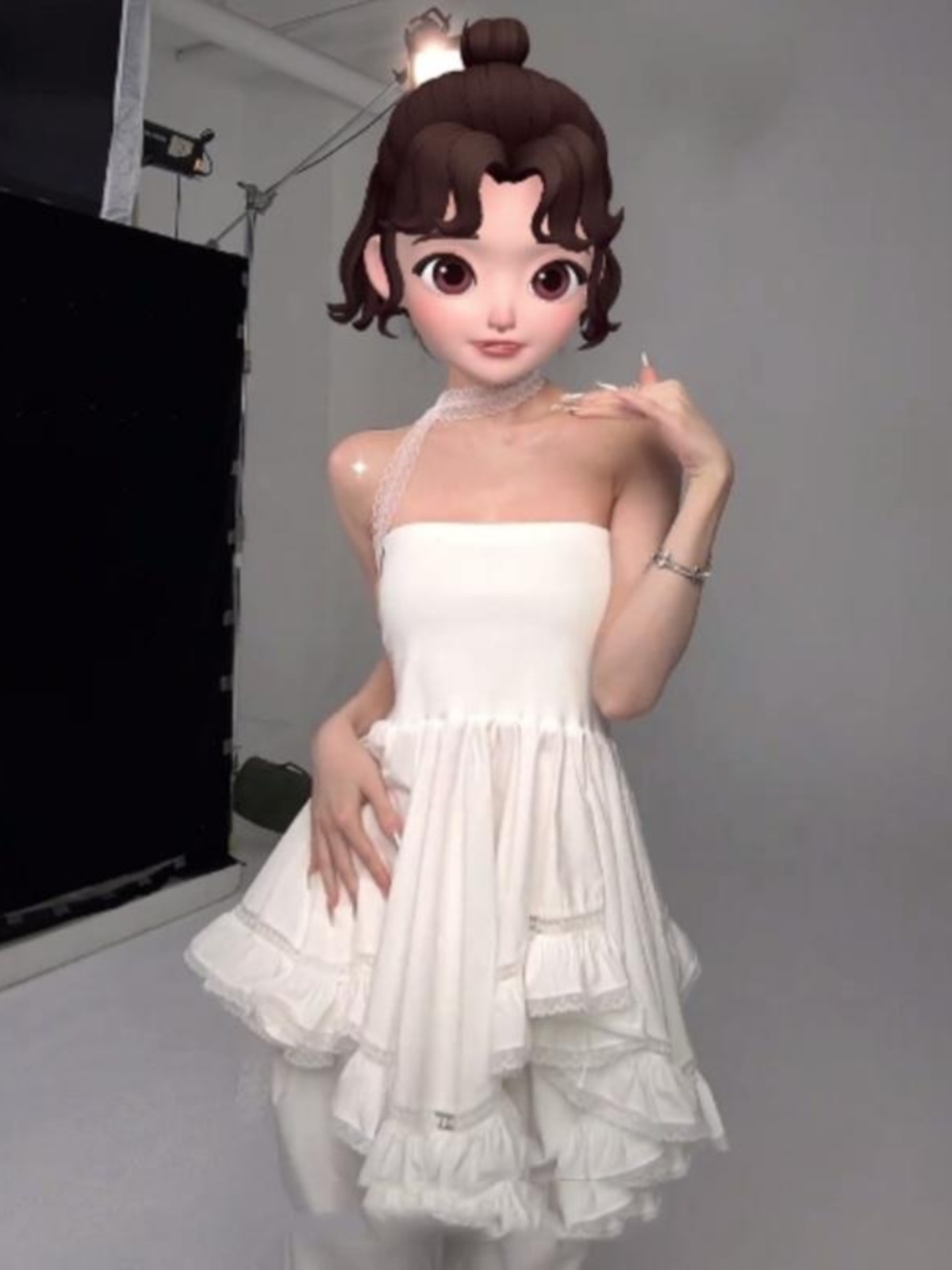 Sweet and Spicy Irregular Strapless Dress for Women â€“ Lace Fitted Short A-Line Dress, Spring Summer 90s Inspired Style