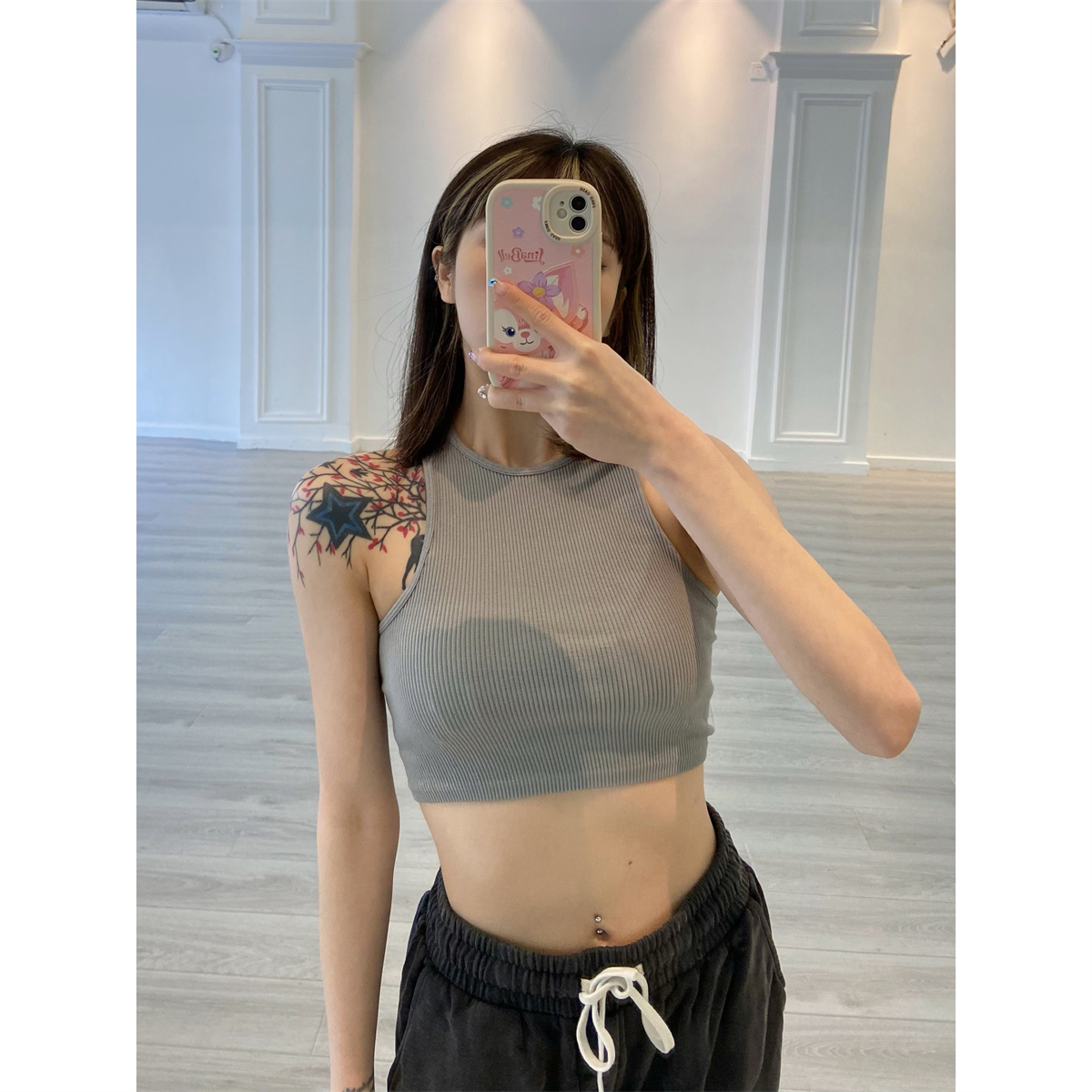 Sweet and Spicy Style Short Sleeveless Knitted Camisole Top for Women â€“ Jazz Dance Inspired Fashion