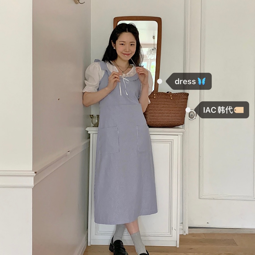 Sweet Delicate Ruffled Pocket Vest Long Dress - Xiulin Inspired Korean Style Fashion, Perfect for 90s & Y2K Looks Sweet Delicate Ruffled Pocket Vest Long Dress - Xiulin Inspired Korean Style Fashion, Perfect for 90s & Y2K Looks