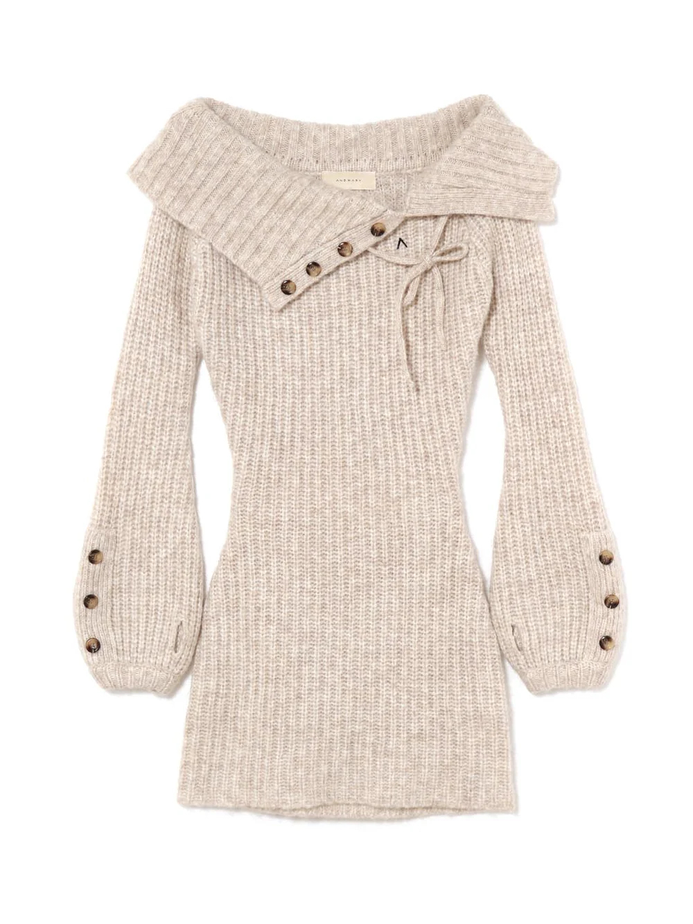 Sweet One-Shoulder Lapel Knitted Dress - Early Spring Matching Short Skirt, Trendy 90s Inspired Style