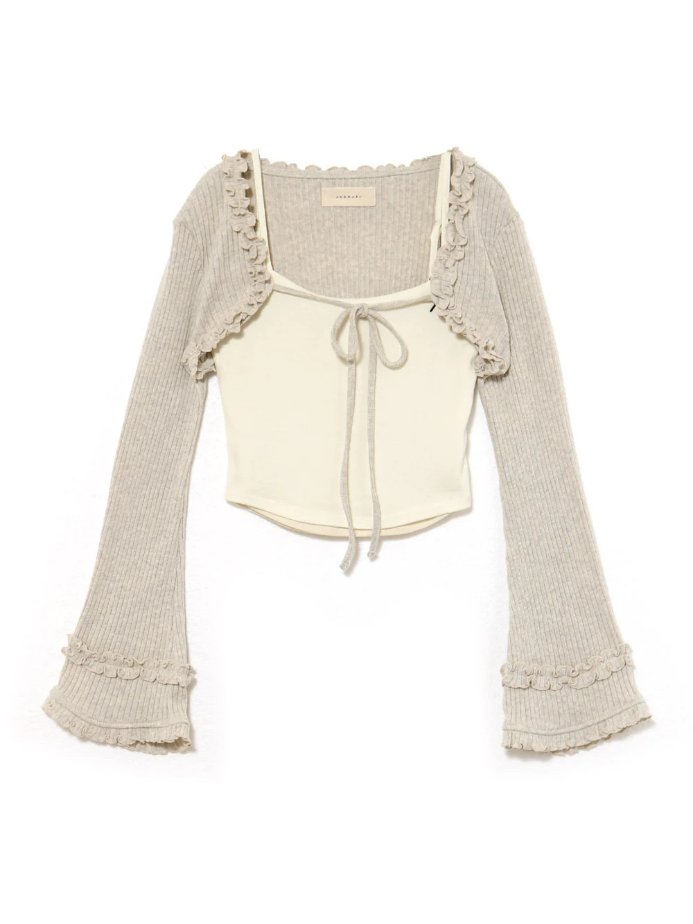 Sweet Pink Ruffled Knit Camisole Two-Piece Set - 25th Anniversary Spring/Summer Collection, Perfect for Y2K and Casual Spring Style