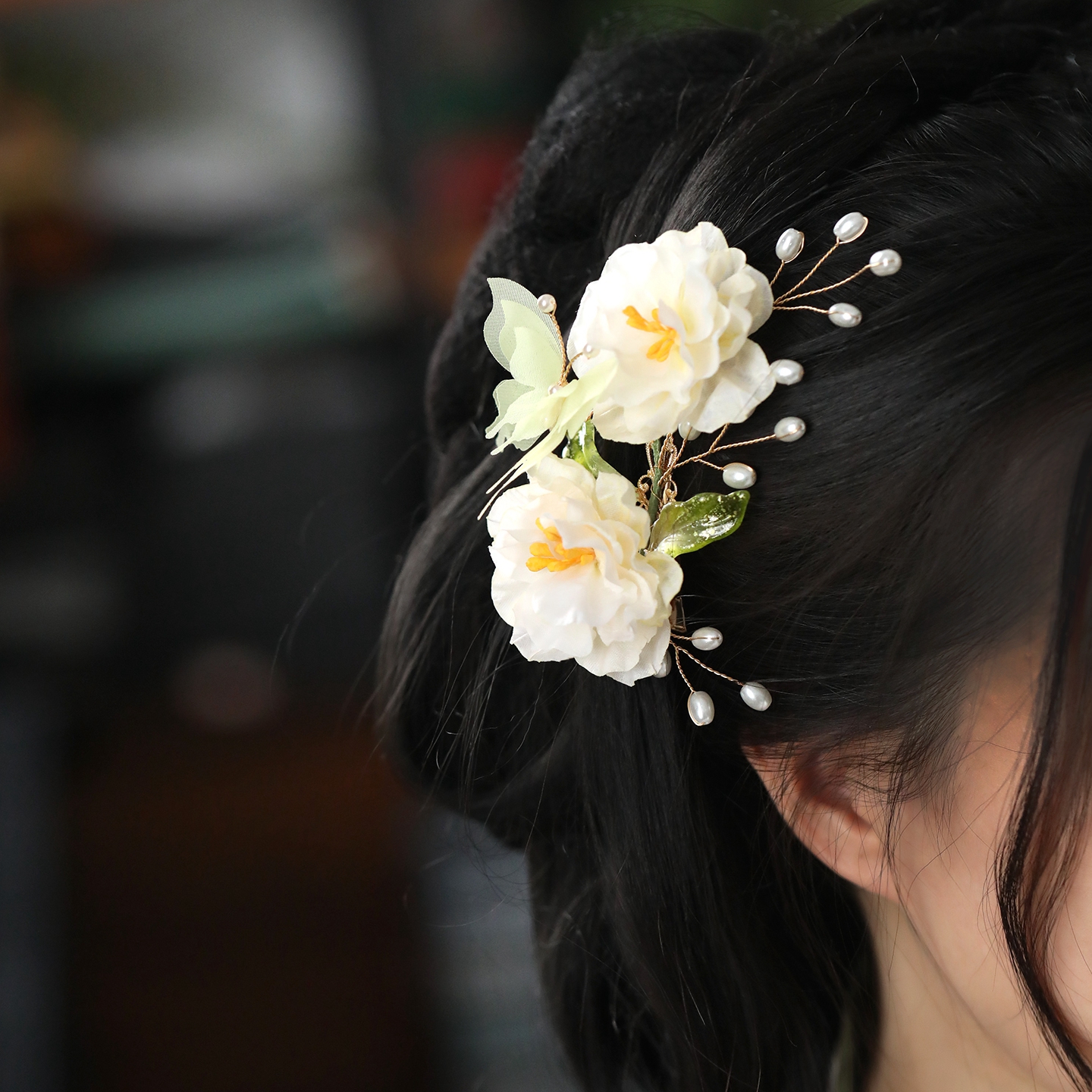 Tang Dynasty Style Hairpin Clip for Women - High-End Floral Hanfu Hair Accessory, Ancient Costume Decoration 2025